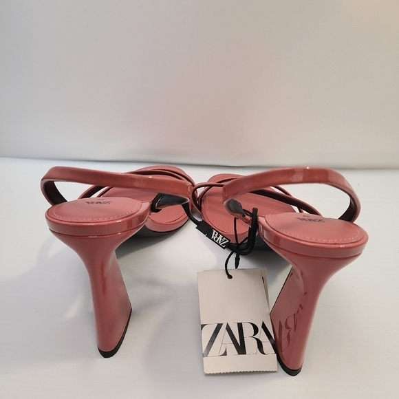 ZARA STRAPPY BLOCK HEEL SANDALS Pink SIZE 8 | 1332/110 - Picture 7 of 11